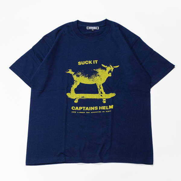 キャプテンズヘルム MITCH ABSHERE × CAPTAINS HELM Tシャツ ネイビー / 正面