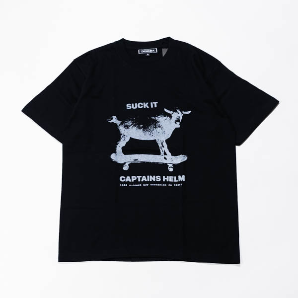 キャプテンズヘルム MITCH ABSHERE × CAPTAINS HELM Tシャツ ブラック / 正面