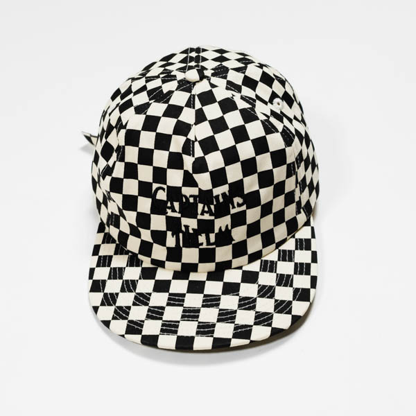 キャプテンズヘルム CLASSIC LOGO CHECKER CAP チェッカー柄キャップ ブラック×オフホワイト / 正面