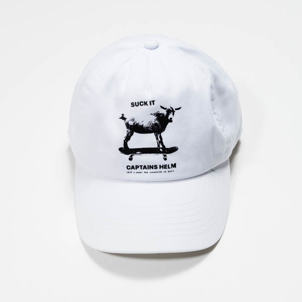 キャプテンズヘルム SUCK IT GOAT ART CAP グラフィックキャップ ホワイト / 正面