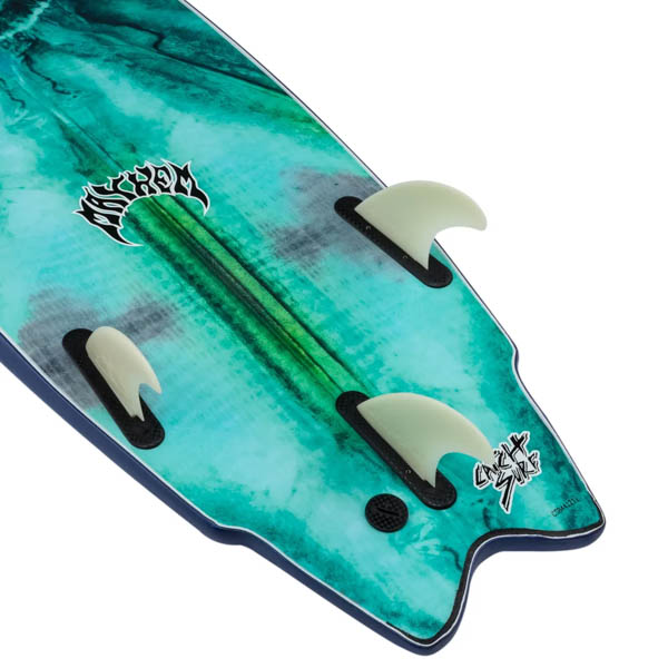 キャッチサーフ オディシー×ロスト ラウンドノーズフィッシュ 5'5" / テール ウイング付きスワローテール トライフィン（2+1）Mayhemグラフィック