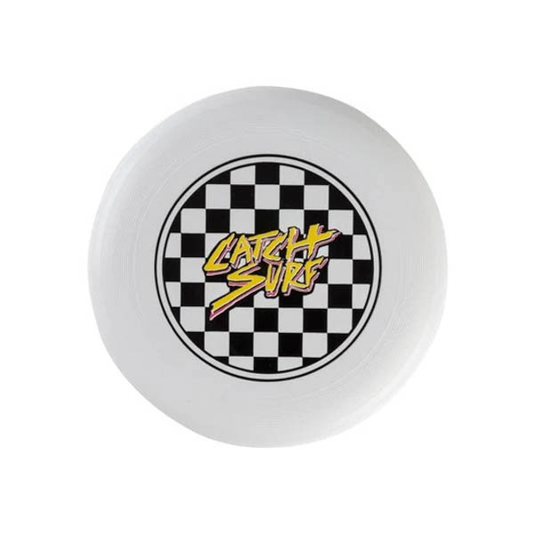 キャッチサーフ Flying Disc フライングディスク ホワイト / 正面 チェッカー柄ロゴ