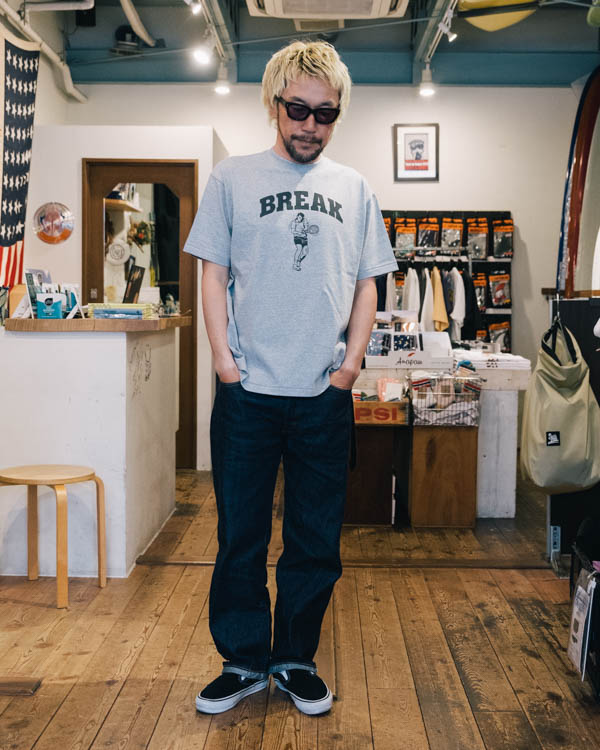 ハンドテックス BREAK TEE Tシャツ グレー / 着用イメージ 正面