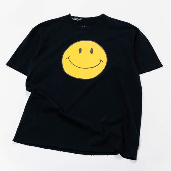 ハンドテックス HANDTEX × SMILE Tee ブラック / 正面 平置き