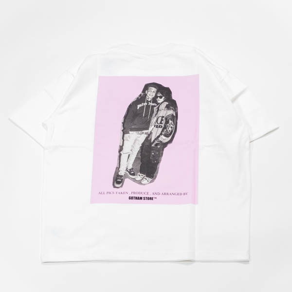 ゴッサムストア PINK SNAP Tシャツ ホワイト / 正面