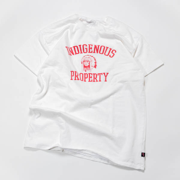 スラッピーサプライ INDIGENOUS Tee サーフTシャツ メンズ ホワイト / フロント 正面 平置き