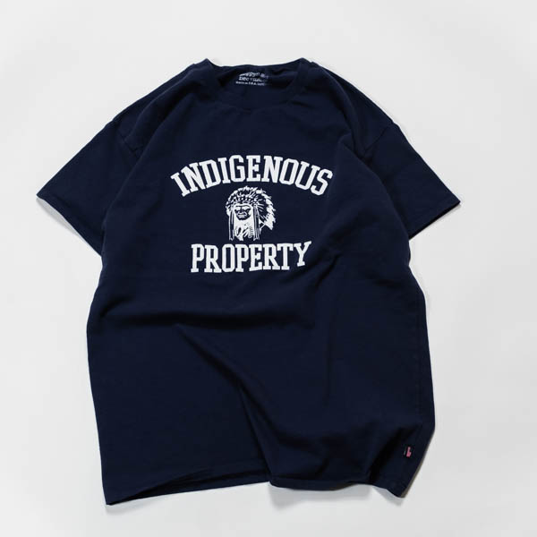 スラッピーサプライ INDIGENOUS Tee サーフTシャツ メンズ ネイビー / フロント 正面 平置き