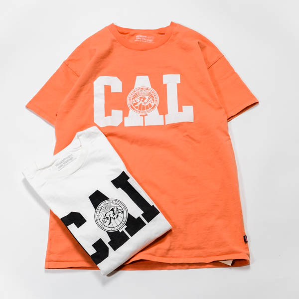 スラッピーサプライ CAL Tee ホワイト オレンジ サーフTシャツ メンズ / 2カラー平置き