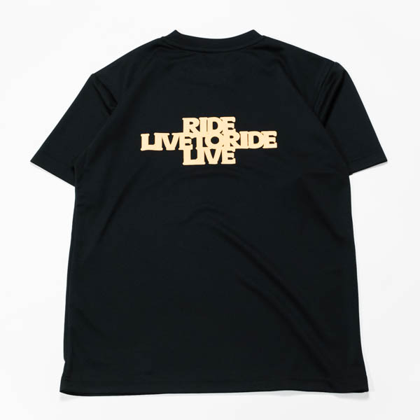 ハブス Sun Guard Tee ラッシュガード ブラック / 背面（RIDE LIVE TO RIDE LIVEプリント）