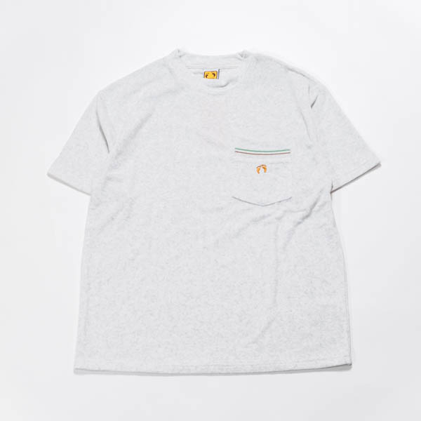 ハンテン パイルTシャツ ライトグレー / 正面