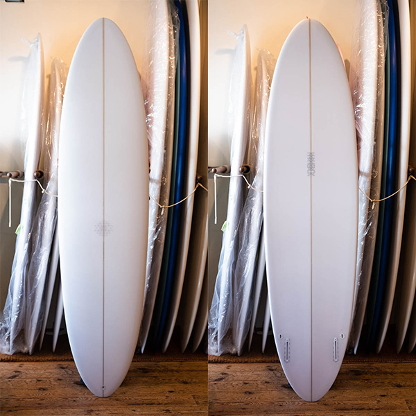 マンダラ JAM KARET TWINZER 7'2" ミッドレングス サーフボード MANDALA Custom Shapes / デッキ面 全体