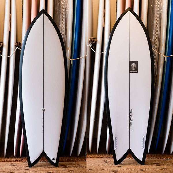クリステンソン ジャパン フィッシュ 5'7" ツインフィン サーフボード Japan Shape / デッキ面 全体