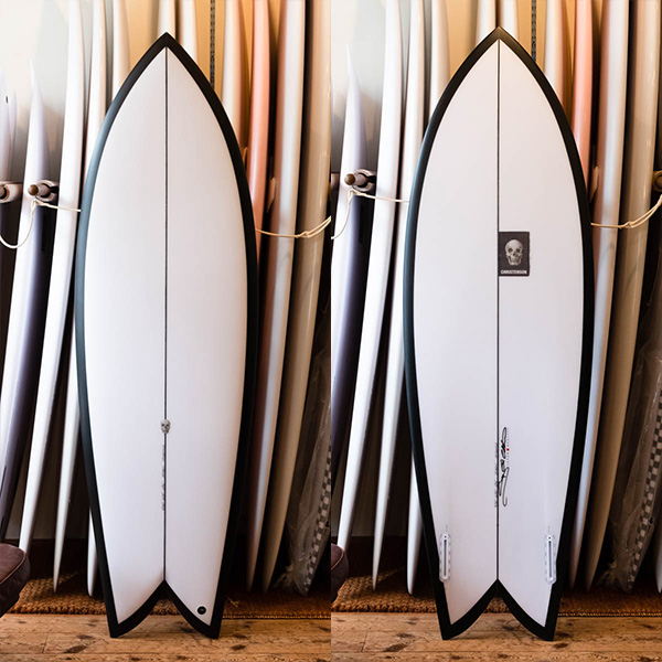 クリステンソン ジャパン フィッシュ 5'10" ツインフィン サーフボード Japan Shape / デッキ面 全体