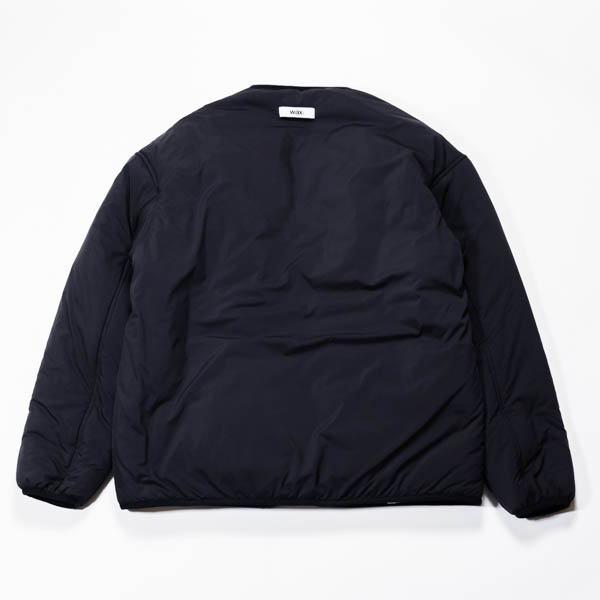 ワックス Reversible Zip Cardigan 中綿カーディガン ブラック / ブラック面 背面