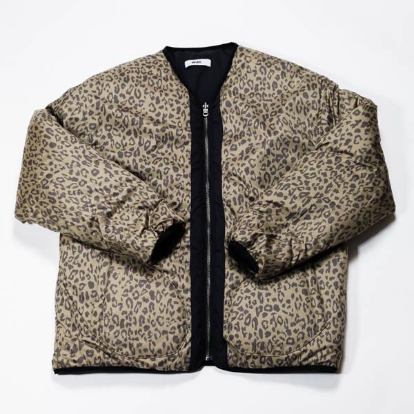 ワックス Reversible Zip Cardigan 中綿カーディガン レオパード / レオパード面 正面