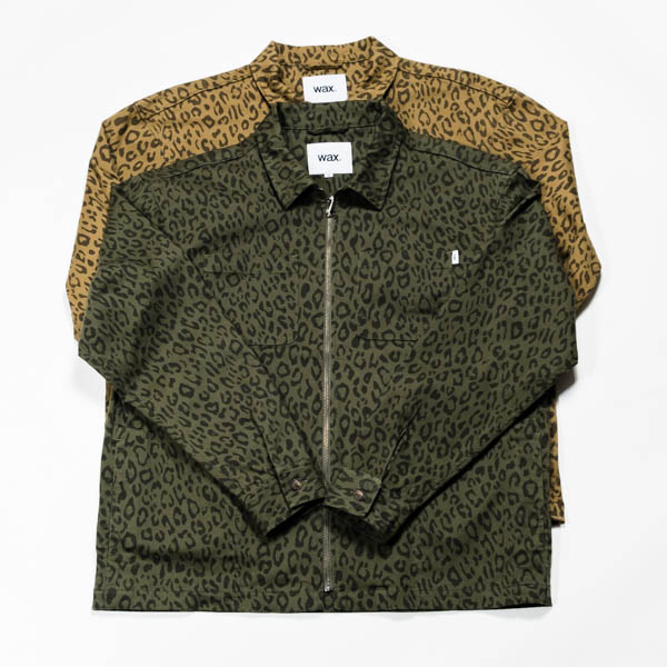 ワックス Leopard Zip Jacket レオパード柄ジップジャケット カーキ ブラウン / カラーラインナップ