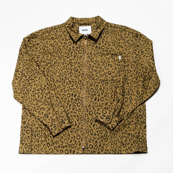 ワックス Leopard Zip Jacket レオパード柄ジップジャケット ブラウン / 正面