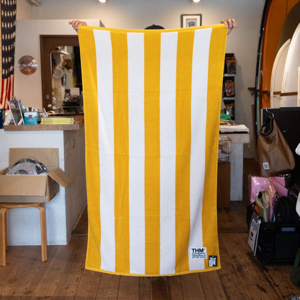 ザハードマン STRIP BEACH TOWEL ビーチタオル イエロー / 正面