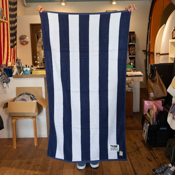 ザハードマン STRIP BEACH TOWEL ビーチタオル ネイビー / 正面