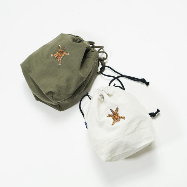 TURN ME ON ターン ミー オン / トラ刺繍巾着ポーチ