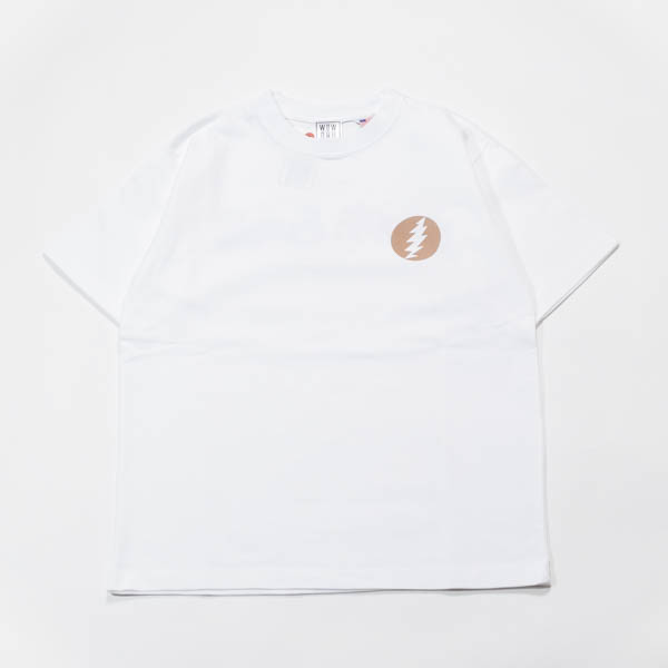 WOW x South Swell Tee ベージュ サーフTシャツ メンズ U.S.コットン 正面
