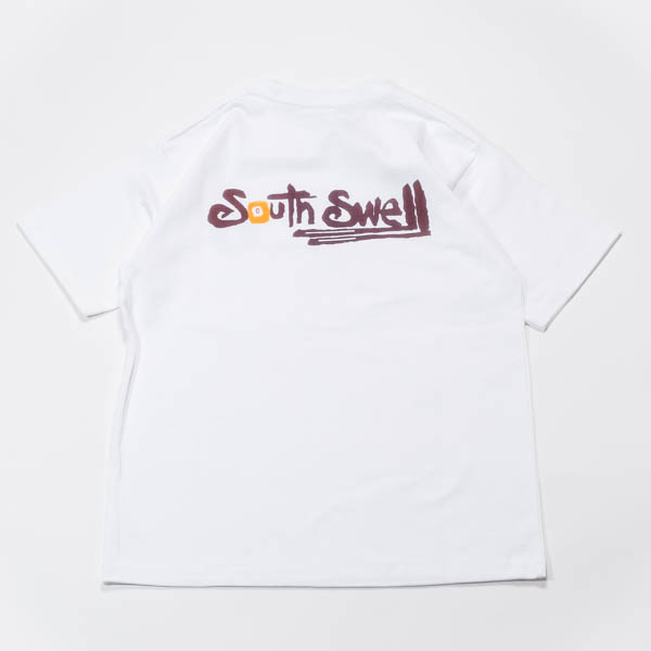 WOW x South Swell Tee ブラウン サーフTシャツ メンズ 正面