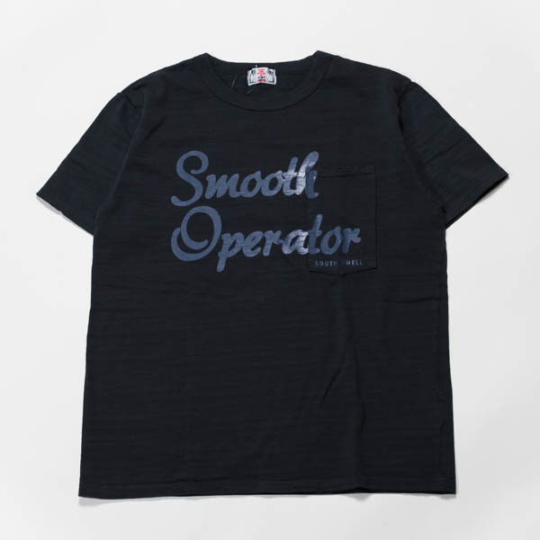 ワオ Smooth Operator Tee ポケットTシャツ サックス/チャコール / 正面