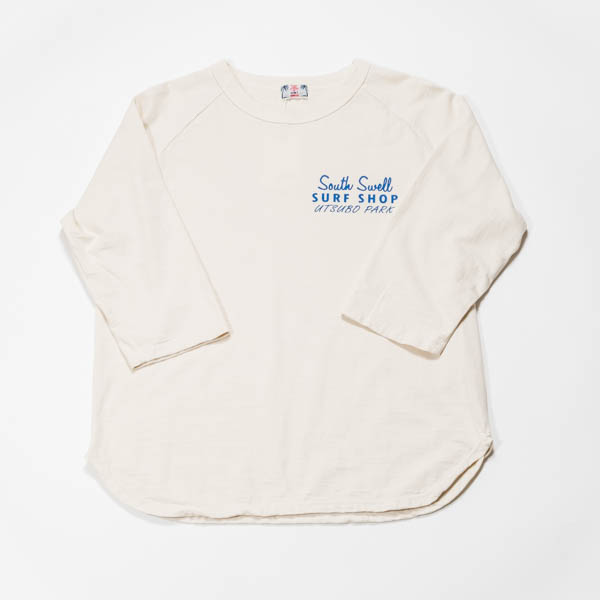 ワオ South Swell Shop 七分袖Tシャツ アイボリー / 正面 左胸プリント