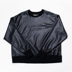 Mac Marray マックマレー / フェイクレザー クルーネック