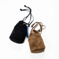ターンミーオン ベロアレザー巾着 / TURN ME ON Velour Leather Drawstring Pouch
