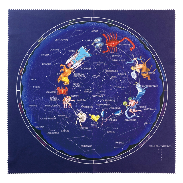 北緯35度の全天星座が描写されているマイクロクリーナー