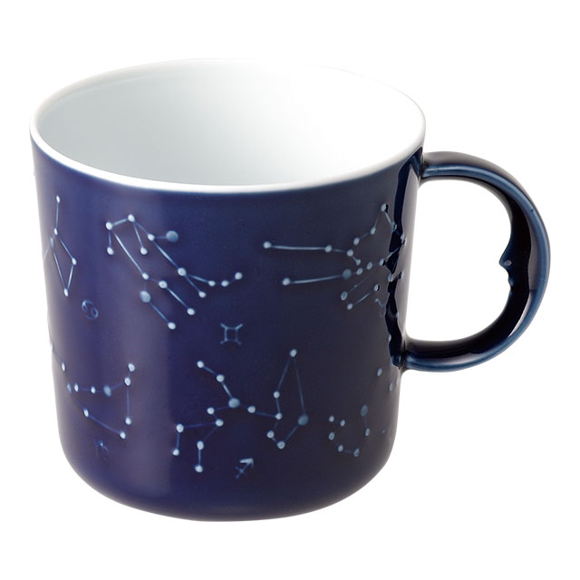 昭和レトロ頃　非売品Nescafé景品　白 マグカップ ブルーの星座柄2個セット 昭和レトロ頃 非売品Nescafé景品 白 マグカップ ブルーの星座柄2個