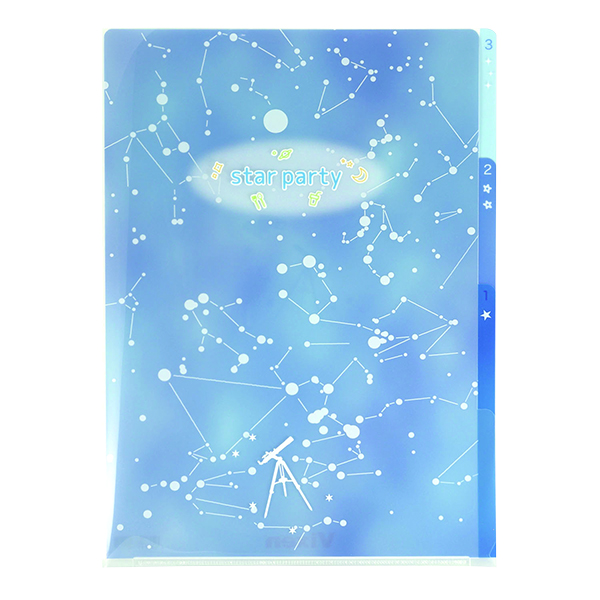 【Star Party Goods】3Pクリアフォルダ A4(星座柄)