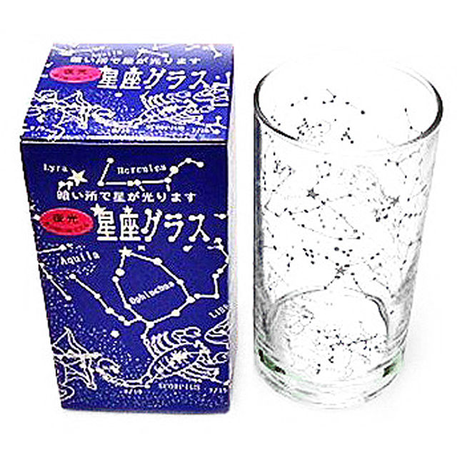 日本初の夜光で光る星座グラス