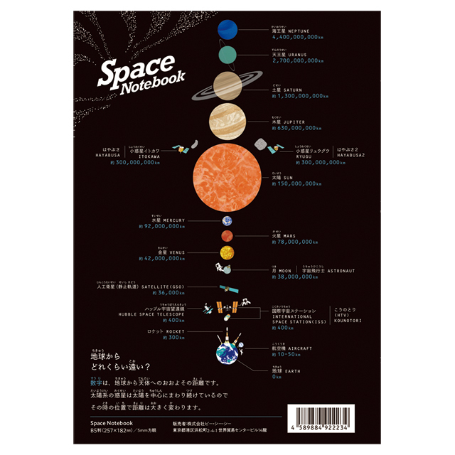 【宇宙文具】宇宙ノート [方眼]
