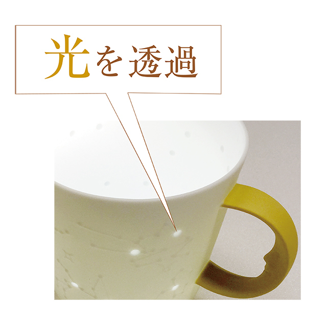 宇宙グッズ】 セラミック星座マグカップ（イエロー・ブルー）
