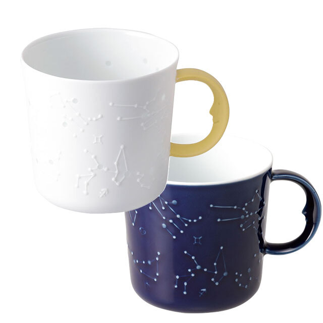 【宇宙雑貨】 セラミック星座マグカップ（イエロー・ブルー）
