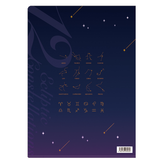 宇宙文具】12星座メタリッククリアファイル(星図)