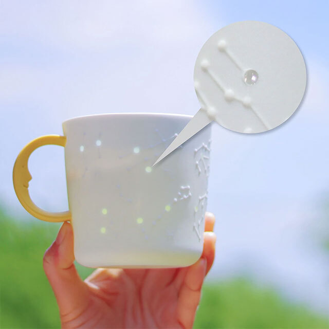 宇宙グッズ】 セラミック星座マグカップ（イエロー・ブルー）