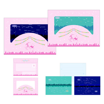 スターパーティーレターセット(スターパーティー柄)