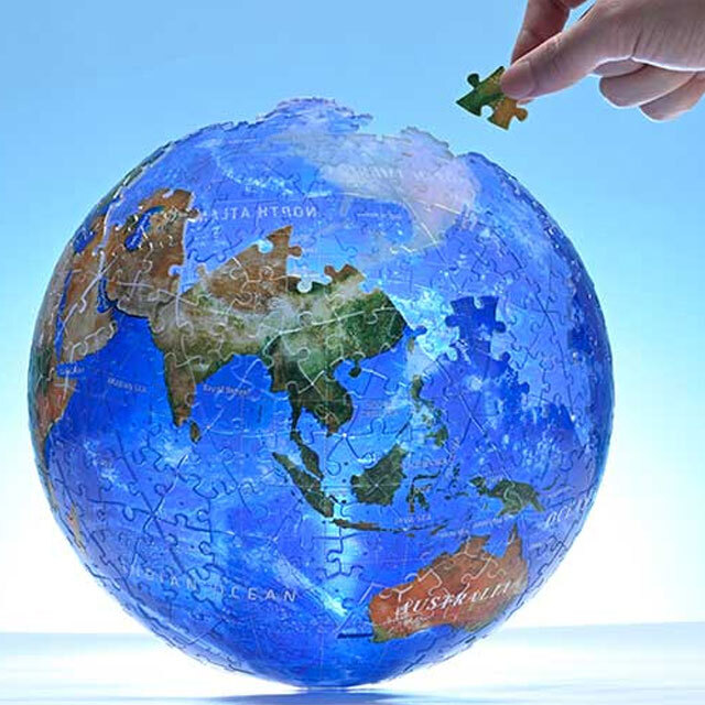 宇宙グッズ】3D地球儀パズル 240ピース ブルーアース アクア