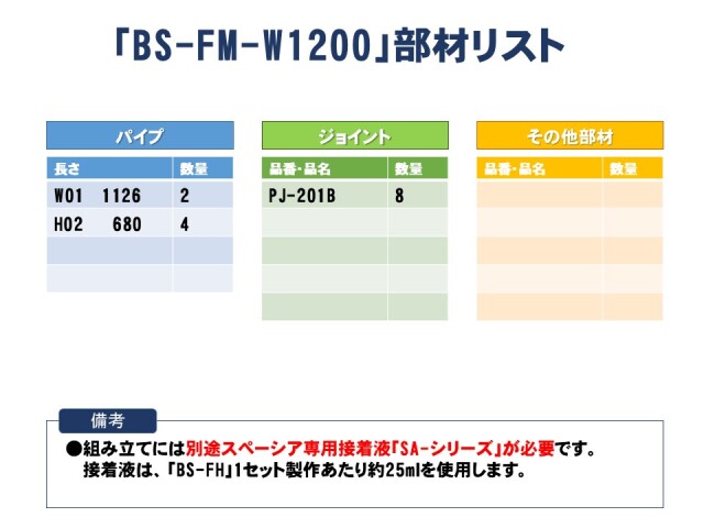 BS-FMw1200部材リスト