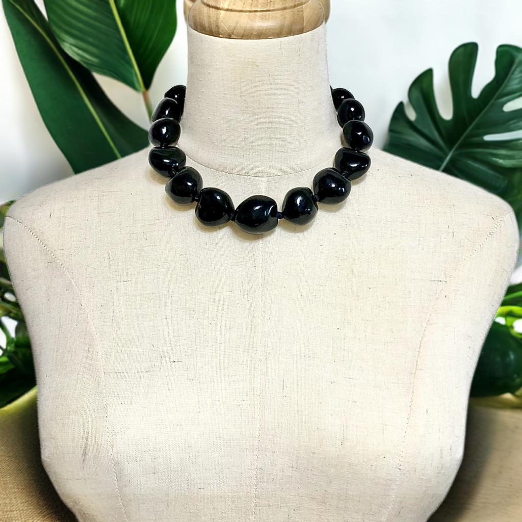 【メール便・送料無料】ククイナッツレイ・チョーカー/ブラック（黒色）