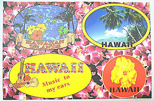 ハワイアン・ポストカードステッカー01