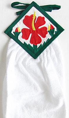 【ハワイアン雑貨・最安値を目指します】ハワイアン・キッチンタオル/ハイビスカスR6