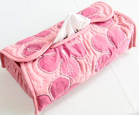 ハワイアンティッシュボックスカバー（ピンクハイビスカス6）