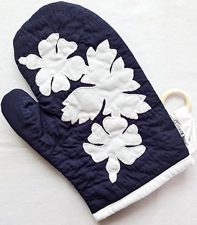 ハワイアン・鍋つかみ/ハイビスカスネイビー