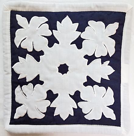 ハワイアン・鍋敷きポットホルダー（ハイビスカスネイビー）