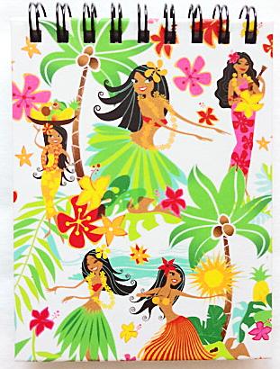 【ハワイアン雑貨・最安値を目指します】ハワイアンノートブックS（フラガール）