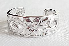 【ハワイアンジュエリー・最安値を目指します】ハワイアンジュエリー・トーリング/トロピカル透かしデザイン6mm SST001RH